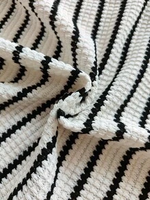 Vintaside Kids 青少年女孩休闲条纹T恤和裤子套装，秋季 - 黑與白 - 查看 5