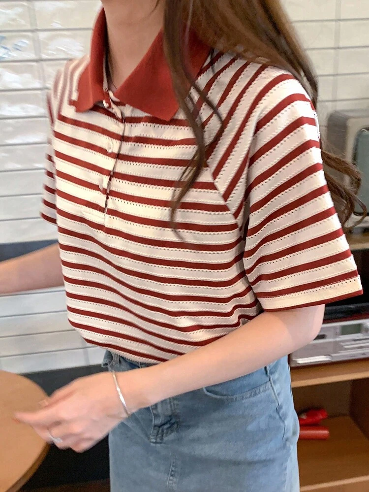 Women's Loose Casual Striped T-Shirt, Summer New Arrival