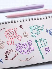 3/6支/套彩色凝胶笔，快干笔，0.5毫米细头黑色圆珠笔，适用于办公室和学校的流畅书写笔，返校用品 - 彩色 - 查看 8