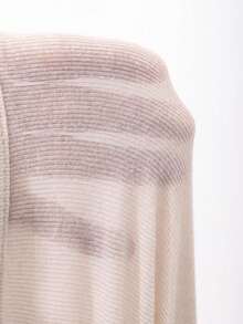 DAZY 女士2021春夏純色釦領寬鬆長袖休閒T卹 - 杏色 - 查看 6