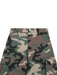 Manfinity EMRG Men Camo Print Pocket Cargo Pants, Fall