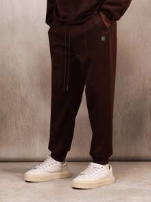 SUMWON Áo nỉ trùm đầu cỡ lớn kết hợp quần jogger cài khuy - Rỉ Nâu - Xem 4