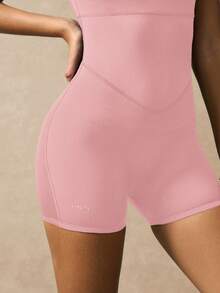 VARSIVA 纯色扭纹背心式无袖连体衣 - 粉色 - 查看 5