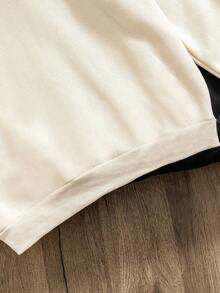 Sudadera con capucha casual y linda para niñas con estampado de corazón y lazo de capibara, para otoño/invierno - Caqui - Ver 3