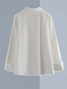 SHEIN MOOSTA Plus Size Ribbed V-Neck Tank Top, Long Sleeve Shirt, And Lounge Pants 3 Pieces Set Fall Cloth For Women