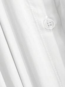 DAZY Women Solid Color Regular Turn-Down Collar Ultra-Loose Shirt,Long Sleeve Tops,Fall Clothes - White - View 7