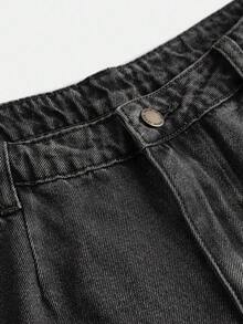 SHEIN 少女 Y2K 星星印花牛仔卡普里男友低腰牛仔短裤，休闲时尚，适合日常穿着、校园穿着、街头服饰、春夏穿着