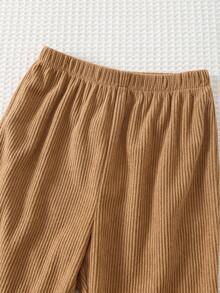 Cozy Pixies 3pcs Baby Boy Letter Print Knit Soft Crew Neck Long Sleeve Hoodie, Sleeveless Vest, Elastic Waist Pants Thick Thermal Lined Set, Suitable For Autumn/Winter Outings Fall