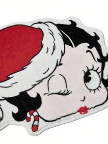 Betty Boop x SHEIN 1 件可爱卡通人物图案毛绒装饰地毯，柔软绒面，底部防滑，适合房间或客厅装饰、游戏垫、圣诞节、送礼佳品、派对、节日、情人节等场合。 - 彩色 - 查看 4