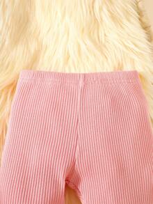 Newborn Baby Girl's White Sweater With Printed Cat Pattern Long-Sleeved Top Matched With Pink Striped Pants 2-Piece Set. Fashionable And Cute Cartoon Style, Comfortable Fabric, Suitable For Photography And Outdoor Activities Fall Winter - Multicolor - View 7