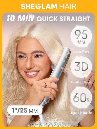 SHEGLAM HAIR Sleek Chic Insta-Heat Straight Styler,2-IN-1 Rakt & lockigt hår,Negative Ion Hair Plattång 10-minuters snabb plattning,Smarta sinställningar,5 Tempinställningar,100-240V Universal spänning Lämplig för globala resor - USA-kontakt Gradering Födelsedag Semester Summer Vinter Höst Kvinnor Smink Part Strand Resa Camping Utomhus Skola Campus Festivaler Dekor Gåva Presentera Ros Flicka Bäst Färg Charm Vibe rosa Jul Nytt år Thanksgiving Alla hjärtans dag