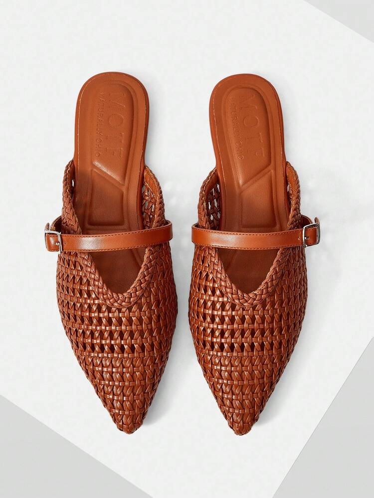 CHAUSSURES FEMME NOUVELLE MODE FRANÇAISE SANGLE TRESSÉE CREUSE BOUCLE BOUT POINTU FOND PLAT, POLYVALENT, CONFORTABLE, , LÉGER, SIMPLE ET ÉLÉGANT HAUT DE GAMME ÉLÉGANT ET SEXY CHAUSSURES PLATES