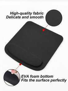 1/2pcs Grey/Black EVA Material Mousepad, Modern Minimalist Anti-Slip Wrist Rest Pad Suitable For Study Room, Office, Hotel, Restaurant, Internet Cafe, Back To School Season, Student Use - Black - View 2