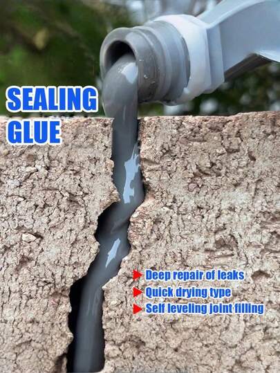 500ml Sellador de grietas de cemento de alta elasticidad, reparación de grietas en paredes, pegamento de calafateo de concreto, sellador de juntas metálicas, sellador de calafateo autonivelante, sellador impermeable para reparación de techos, relleno de concreto de secado rápido para uso en interiores y exteriores