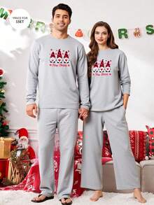 Set di abbigliamento da casa a maniche lunghe con stampa natalizia, regalo di Natale per il fidanzato