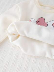 Cozy Pixies 2 pezzi Set di felpa girocollo a maniche lunghe con motivo carino per bambina e leggings in colore unito con vita elastica, autunno/inverno