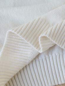 Sparklyn 少女Y2K甜美蝴蝶结复古针织毛衣，休闲百搭，适合返校季和秋冬季穿着。 - 白色 - 查看 8