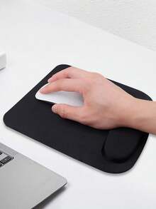 1/2pcs Grey/Black EVA Material Mousepad, Modern Minimalist Anti-Slip Wrist Rest Pad Suitable For Study Room, Office, Hotel, Restaurant, Internet Cafe, Back To School Season, Student Use - Black - View 3