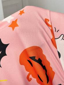 SHEIN Tween Girls' Casual Loose Comfortable Sweatshirt With Letter Graphic, Mid-Length Fall Winter - Baby Pink - View 8