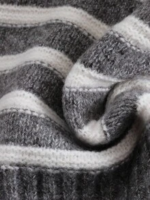 SHEIN Franclia Jersey de punto a rayas casual para mujer, otoño/invierno