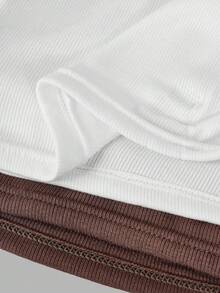 SHEIN Girlism 2件套少女简约舒适褶饰文胸 - 彩色 - 查看 5