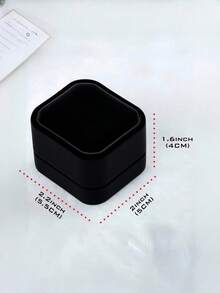 1PC Black Velvet Ring Box For Proposal, Wedding, Engagement, Valentine's Day Gift – Elegant Jewelry Display Case For Rings, Earrings, Necklaces – Luxury Ring Holder, Bridal Accessories, Gift Box For Her - 黑色 - 查看 5
