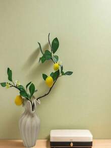 1 Bình gốm đẹp cao 20 cm, kích thước nhỏ, thích hợp để trên bàn làm việc, thích hợp để cắm hoa khô và hoa tươi, thiết kế bề mặt mờ nhám, thời trang và mới lạ, phong cách hiện đại, thích hợp cho người trẻ, trung niên và thanh niên - Màu be - Xem 3