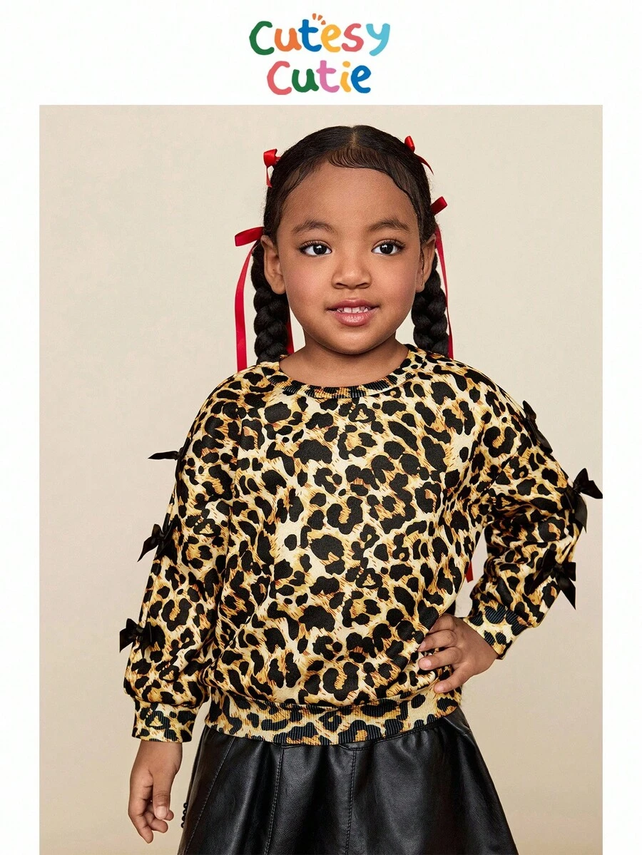 Young Girl Letter Graphic Casual Knit Crew Neck Sweatshirt Halloween Costumes Fall Winter - Grey - View 1