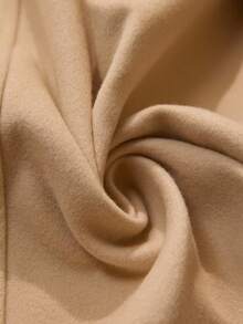 Wildy 休闲美式乡村风格简约杏色双排扣羊毛西装外套女秋冬装