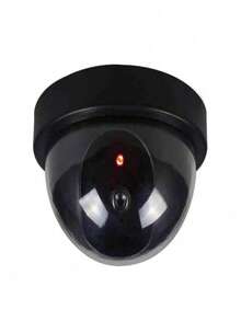 Hemisphere Realistic Surveillance Camera, Fake CCTV Dome Camera With Flashing Red LED Light