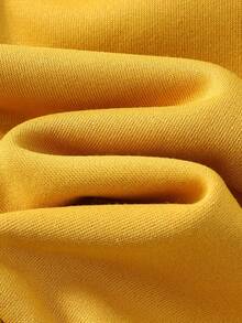 Cozy Pixies 2pcs Baby Boy Cartoon Dinosaur Pattern Cute Fleece Knit Soft Round Neck Long Sleeve Pullover Sweatshirt & Elastic Waist Pants Set Yellow Outfit For Baby Boy Baby Boy Clothes Dinosaur Sea Animal Baby Clothes Baby Casual Sets Baby Cartoon Clothes Fall Winter - Yellow - View 8