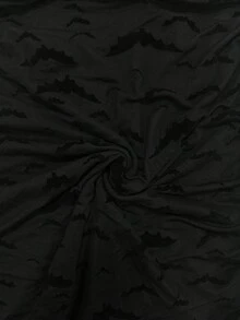 Sweetra Plus Size Bat Flocked Bandeau Christmas Dress - Black - View 4