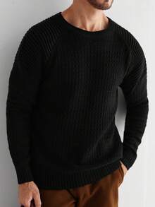 Manfinity CityGents 男士休闲纯色圆领长袖套头毛衣，Old Money，秋冬