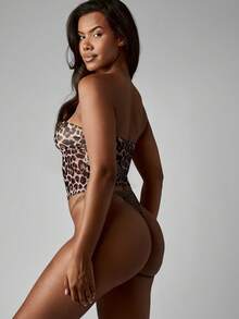 MISSGUIDED 透明动物印花抹胸，搭配撞色蝴蝶结露肩短款上衣，适合节日、音乐会、海滩、夏季场合 - 彩色 - 查看 2