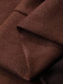 Livesso Moletom Marrom Casual e Solto Feminino, Outono/Inverno