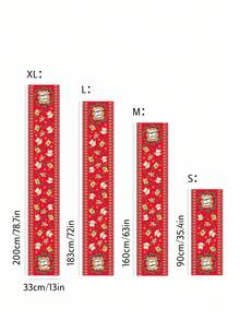 FRIENDS X SHEIN 1 pieza Camino de mesa impreso antideslizante y grueso, con diseños de Turquía, café y hombre de jengibre para fiestas, se ajusta a diferentes longitudes de mesa de 90/160/183/200cm