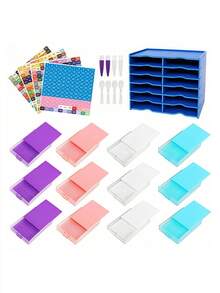 1 Set Diamond Art Trays With Shelf Kits For Adults, New Drawer Tray With Multi-Size Diamond Plate To Keep Diamonds Neatly Aligned Diamond Painting Accessories And Tools - Multicolor - View 9
