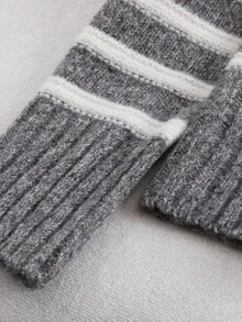 SHEIN Franclia Jersey de punto a rayas casual para mujer, otoño/invierno