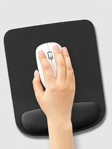 1/2pcs Grey/Black EVA Material Mousepad, Modern Minimalist Anti-Slip Wrist Rest Pad Suitable For Study Room, Office, Hotel, Restaurant, Internet Cafe, Back To School Season, Student Use - Black - View 1