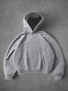 PAVTROS Men's Autumn Letter Print Long Sleeve Pocket Casual Hoodie Grey Hoodie Mens Grey Hoodie Mens Hoodie Masters Hoodie Racing Hoodie Hoodie Men S - Grey - View 3