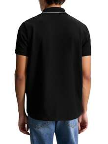 Calvin Klein Regular Fit Men's Polo Shirts Black - Black - View 2