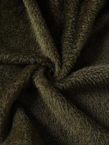 男童灰色纯色简约时尚长袖连帽系腰长袍家居服 - 墨綠色 - 查看 4