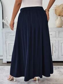 Elenzga 大码女式优雅别致简约高端休闲衬衫，适合办公室、通勤、海滩、度假、下午茶，纯色衬衫领，正面纽扣，金属扣口袋装饰，抽绳腰部，短袖带折叠袖口，咖啡色 - 藏蓝色 - 查看 2