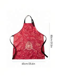 HARRY POTTER X SHEIN 1pc All-Over Print Adult Apron, Waterproof & Oil-Resistant Material, Comfortable & Soft, Essential For Kitchen & Baking, Suitable For Both Men And Women,Christmas