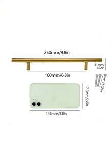 1pc/4pcs Black Golden Cupboard Handle Brushed Stainless Steel Kitchen Cabinet Door Knob Furniture Drawer Pull Hardware Pulls T Bar Handle - Gold - View 12