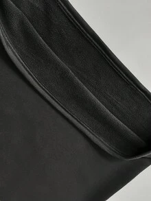 SHEIN PETITE CURVE Petite Plus Solid Scoop Neck Bodycon Dress - Black - View 7