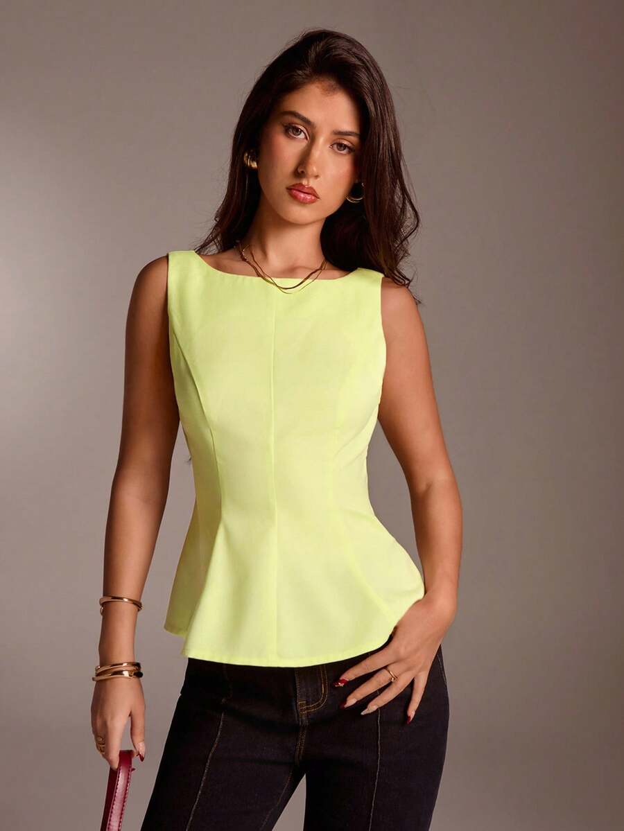 SHEIN Forever 21 女士秋冬正装/返校季/万圣节/婚礼宾客/度假/千禧年/海滩/可爱/教师/外出/商务休闲/优雅/生日/办公室/乡村音乐会/俱乐部/西部风/工作/街头风/复古/节日/鸡尾酒会/锐舞派对/毕业舞会/机场/趣味/基础款/早午餐/2000年代风格/老钱风格/教堂/返校节/高贵/派对/端庄/仙女风/约会之夜/节日/度假装/酷炫/斯德哥尔摩风格/夜生活/露背露脐上衣 - 黃色 - 查看 1