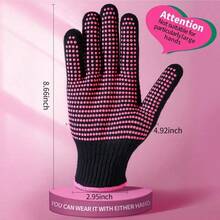 1pc Anti-Slip Heat Resistant Styling Glove With Silicone Grip, Ensures Use Of Hair Styling Tools - Hot Pink - View 2