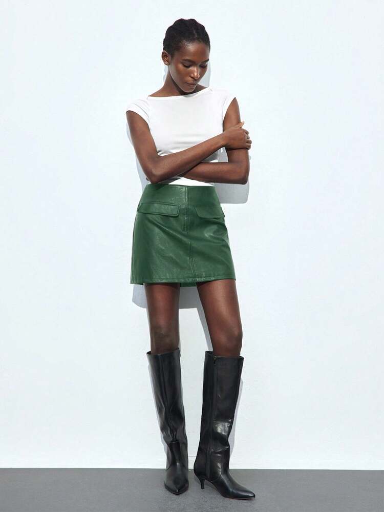 SHEIN Maija Classic High-Waisted A-Line Skirt, Elegant & Romantic Vibe. Versatile For Casual, Office, Wedding Guest, Beach, Concert, Party And More Occasions. Suitable For Spring/Summer. St Patrick's Day Women Easter Summer Easter Party Top Beach Summer Holiday Beach Vacation Summer Going Out Graduation