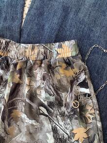 Quần short họa tiết cành cây và họa tiết rằn ri thường ngày mùa hè dành cho thiếu nữ - Nhiều màu - Xem 4